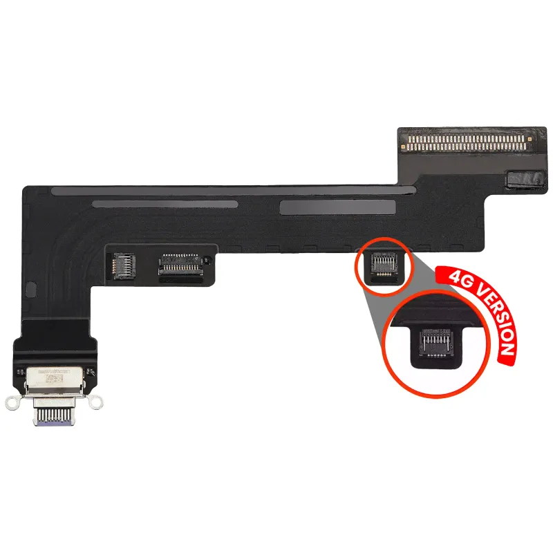 Flex kabel nabíjecího konektoru pro iPad Air 5 (verze Cellular) (originál z vyřazeného zařízení, stav A) (fialová)