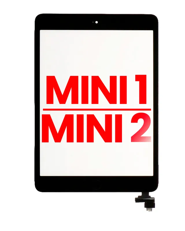 Dotyková vrstva (digitizér) s čipem a tlačítkem Home (předinstalováno) pro iPad mini 1 / iPad mini 2 (Aftermarket Plus) (černá)