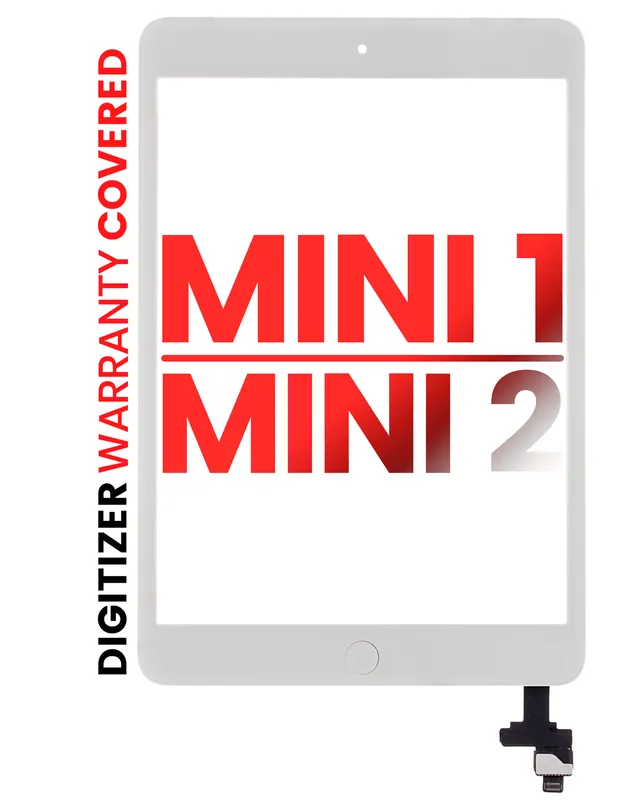 Dotyková vrstva (digitizér) s čipem a tlačítkem Home (předinstalováno) pro iPad mini 1 / iPad mini 2 (Aftermarket Pro: XO7) (bílá)