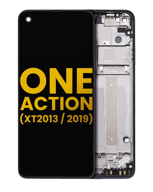 LCD displej s rámečkem pro Motorola One Action (XT2013-1 / XT2013-2 / XT2013-4 / 2019) (repasovaný) (Denim Blue)