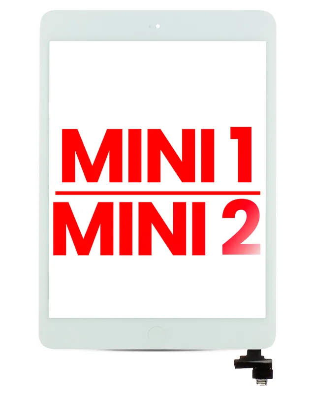 Dotyková vrstva (digitizér) s čipem a tlačítkem Home (předinstalováno) pro iPad mini 1 / iPad mini 2 (Aftermarket Plus) (bílá)