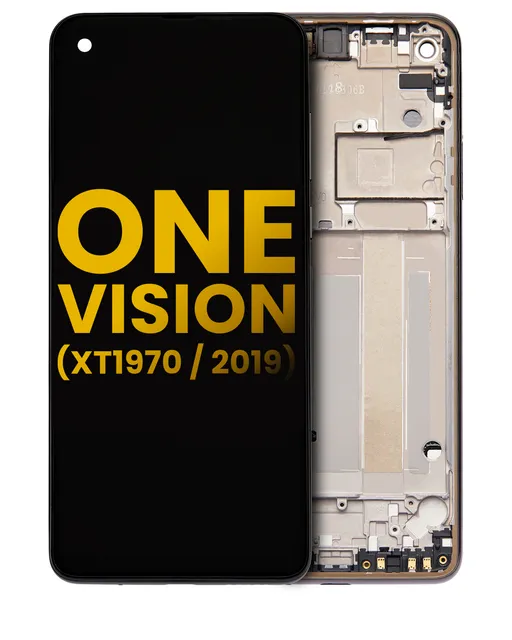LCD displej s rámečkem pro Motorola One Vision (XT1970 / 2019) (repasovaný) (Bronze Gradient)
