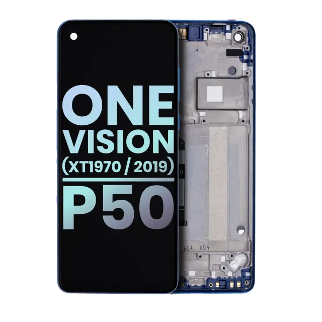 LCD displej s rámečkem pro Motorola One Vision (XT1970 / 2019) / P50 (originál OEM) (Sapphire Gradient)