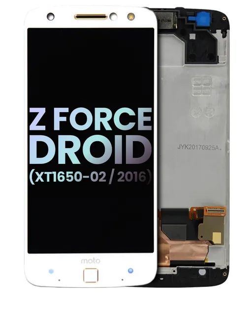 LCD displej s rámečkem pro Motorola Moto Z Force Droid (XT1650-02 / 2016) (originál OEM) (bílá)
