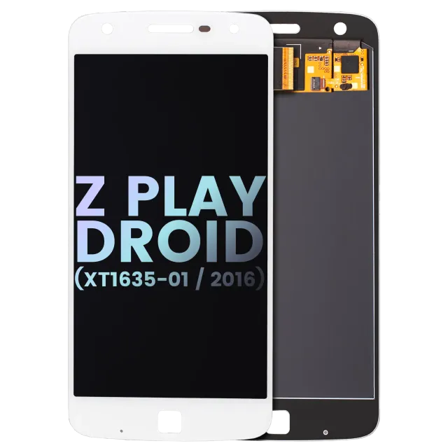 LCD displej bez rámečku pro Motorola Moto Z Play Droid (XT1635-01 / 2016) (originál OEM) (bílá)
