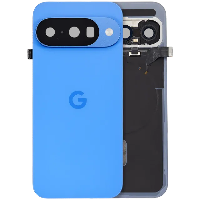 Zadní kryt housing s drobnými součástkami (předinstalováno) pro Google Pixel 10 (originál z vyřazeného zařízení, stav A) (indigová)