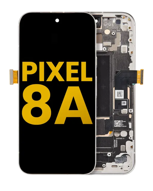 OLED displej s rámečkem (With Fingerprint Sensor) pro Google Pixel 8A (repasovaný) (Porcelain)