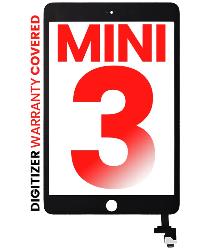 Dotyková vrstva (digitizér) s čipem pro iPad mini 3 (bez tlačítka Home) (Aftermarket Pro: XO7) (černá)