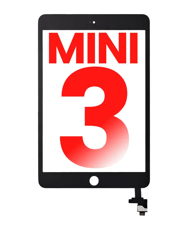 Dotyková vrstva (digitizér) s čipem pro iPad mini 3 (bez tlačítka Home) (Aftermarket Plus) (černá)