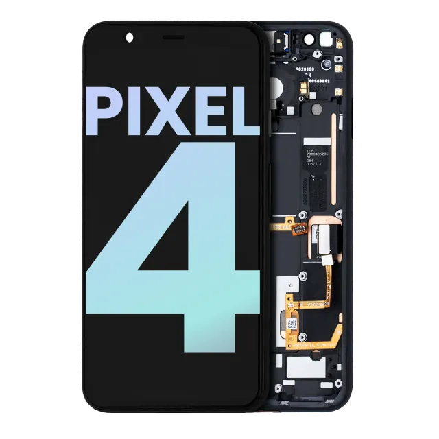 OLED displej s rámečkem pro Google Pixel 4 (originál OEM) (Clearly White Power Button)
