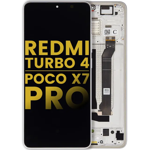 OLED displej s rámečkem pro Xiaomi Redmi Turbo 4 / Xiaomi Poco X7 Pro (repasovaný) (bílá)