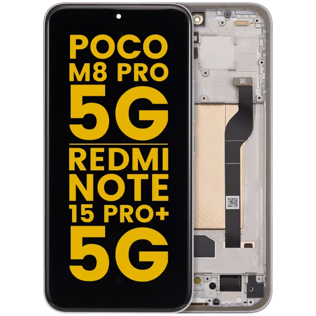 OLED displej s rámečkem pro Xiaomi Poco M8 Pro 5G / Redmi Note 15 Pro+ 5G (repasovaný) (stříbrná)