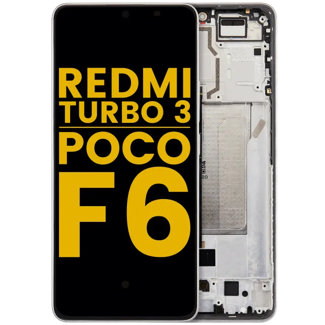 OLED displej s rámečkem pro Xiaomi Redmi Turbo 3 / Xiaomi Poco F6 (repasovaný) (Titanium color)