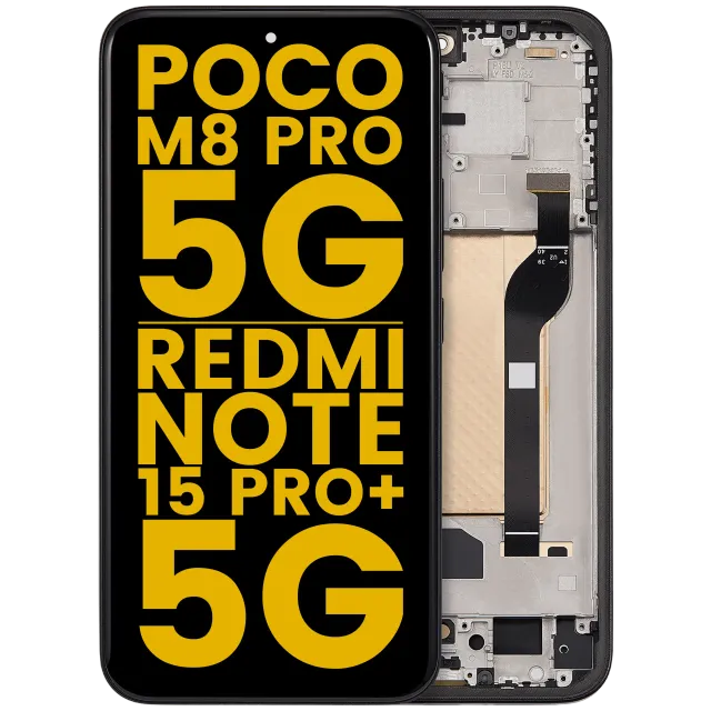 OLED displej s rámečkem pro Xiaomi Poco M8 Pro 5G / Redmi Note 15 Pro Plus 5G (repasovaný) (černá)