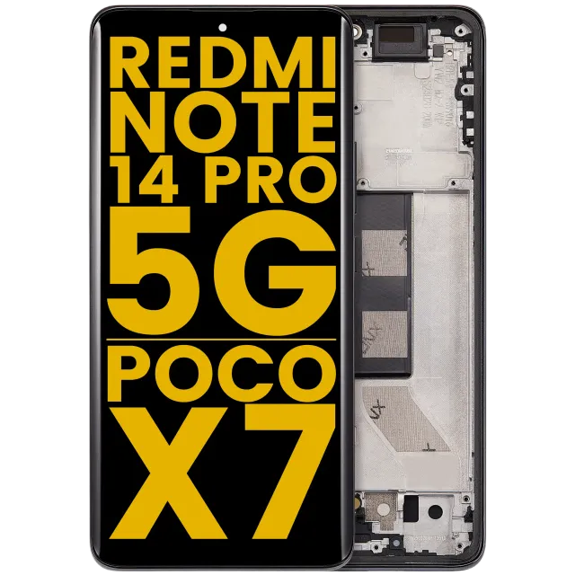 OLED displej s rámečkem pro Xiaomi Redmi Note 14 Pro 5G / Xiaomi Poco X7 (repasovaný) (Midnight Black)