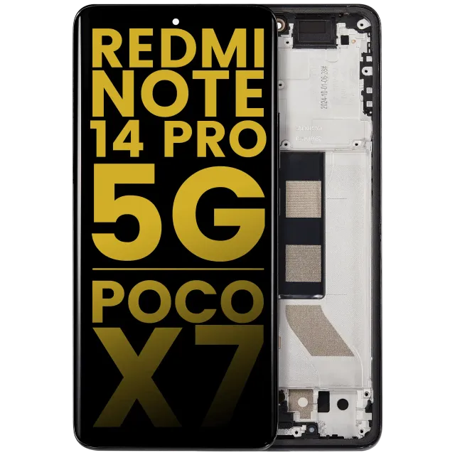 OLED displej s rámečkem pro Xiaomi Redmi Note 14 Pro 5G / Poco X7 (repasovaný) (černá)