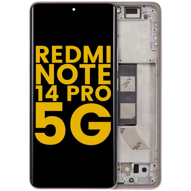 OLED displej s rámečkem pro Xiaomi Redmi Note 14 Pro 5G (repasovaný) (Sand Gold)