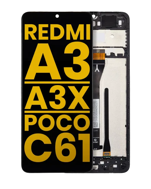 LCD displej s rámečkem pro Xiaomi Redmi A3 / A3x / Poco C61 (repasovaný) (všechny barvy)