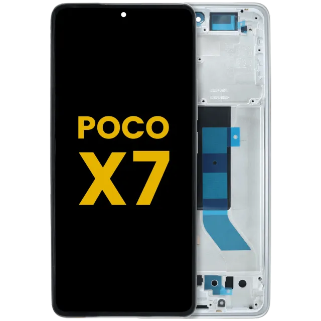 OLED displej s rámečkem pro Xiaomi Poco X7 (repasovaný) (stříbrná)