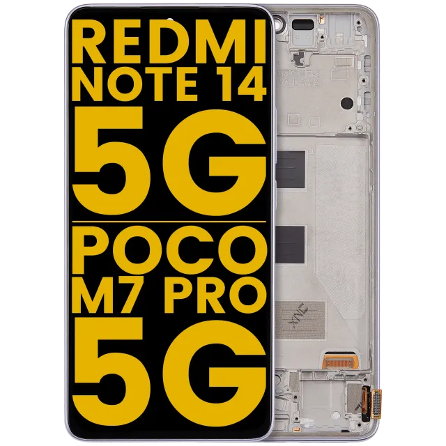 OLED displej s rámečkem pro Xiaomi Redmi Note 14 5G / Poco M7 Pro 5G (repasovaný) (fialová)
