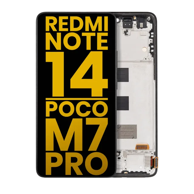 OLED displej s rámečkem pro Xiaomi Redmi Note 14 5G / Poco M7 Pro 5G (repasovaný) (Midnight Black)
