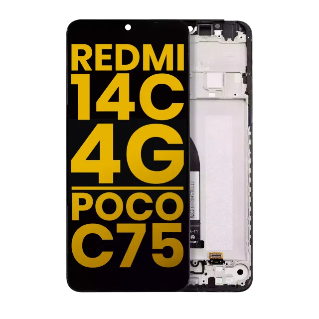 LCD displej s rámečkem pro Xiaomi Redmi 14C 4G / Poco C75 (repasovaný) (všechny barvy)