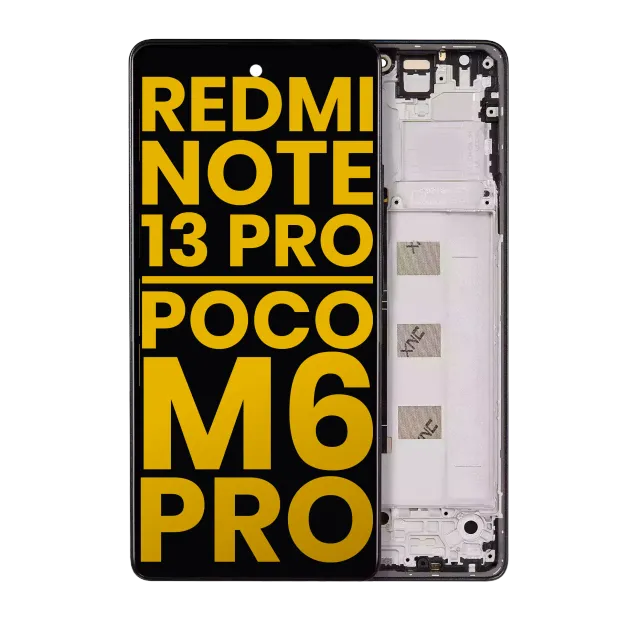 OLED displej s rámečkem pro Xiaomi Redmi Note 13 Pro 4G / Xiaomi Poco M6 Pro 4G / Xiaomi Redmi Note 14S (repasovaný) (Midnight Black)