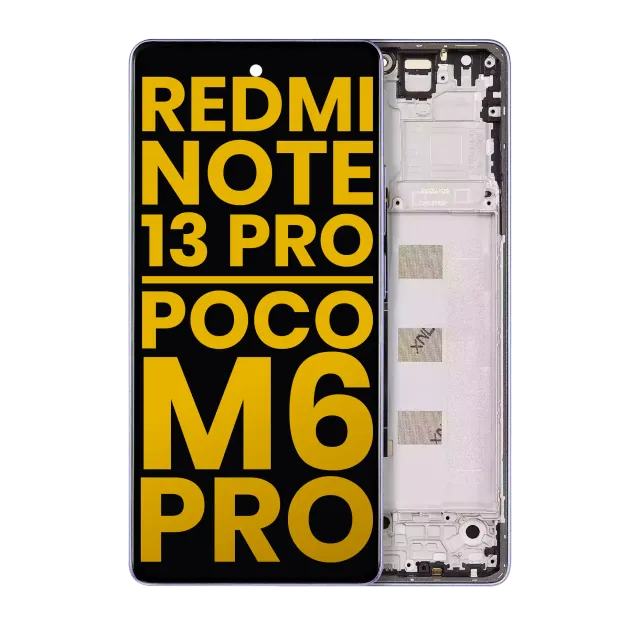 OLED displej s rámečkem pro Xiaomi Redmi Note 13 Pro 4G / Poco M6 Pro 4G (repasovaný) (fialová)