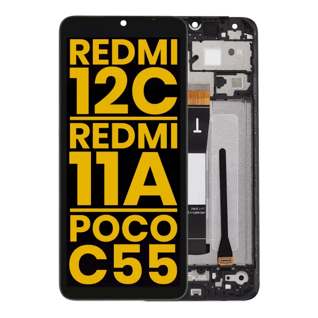 LCD displej s rámečkem pro Xiaomi Redmi 12C / Redmi 11A / Poco C55 (repasovaný) (všechny barvy)