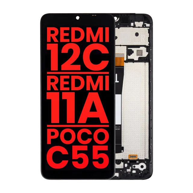 LCD displej s rámečkem pro Xiaomi Redmi 12C / Redmi 11A / Poco C55 (Aftermarket Plus) (všechny barvy)