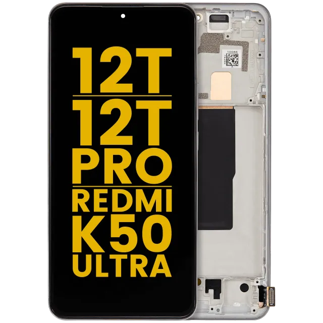 OLED displej s rámečkem pro Xiaomi 12T / 12T Pro / Redmi K50 Ultra (repasovaný) (stříbrná)