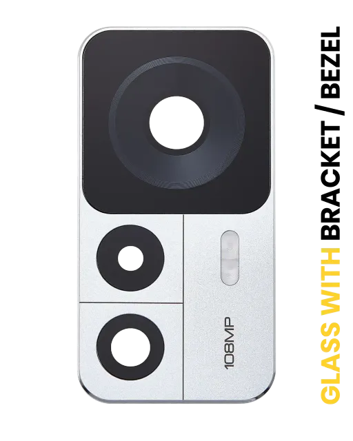 Sklíčko zadní kamery s držák / bezel fo xiaomi 12t (sada 2 ks) (stříbrná)