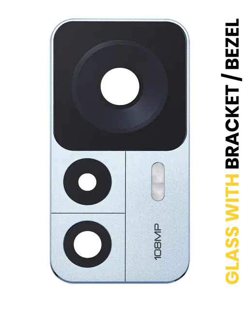 Sklíčko zadní kamery s držák / bezel fo xiaomi 12t (sada 2 ks) (modrá)