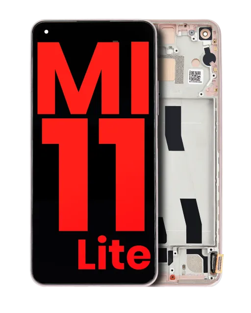OLED displej s rámečkem pro Xiaomi Mi 11 Lite / Xiaomi Mi 11 Lite 5G (Aftermarket Plus) (Peach Pink)
