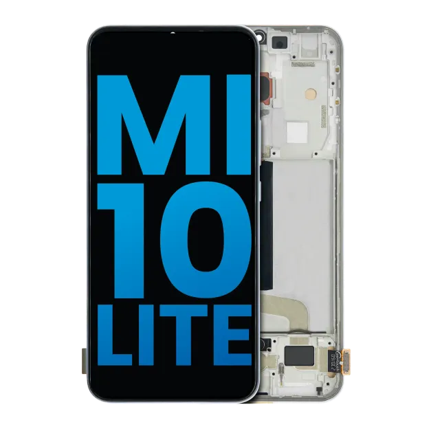 LCD displej s rámečkem pro Xiaomi Mi 10 Lite 5G (Aftermarket: Incell) (Dream White)