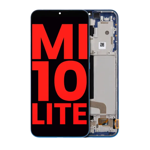 OLED displej s rámečkem pro Xiaomi Mi 10 Lite 5G (Aftermarket Plus) (Aurora Blue)