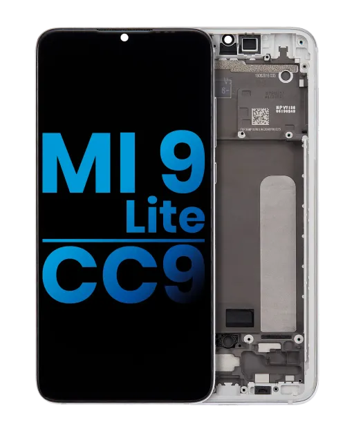 LCD displej s rámečkem pro Xiaomi Mi 9 Lite / CC9 (Aftermarket: Incell) (Pearl White)
