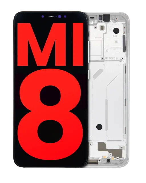 OLED displej s rámečkem pro Xiaomi Mi 8 (Aftermarket Plus) (bílá)
