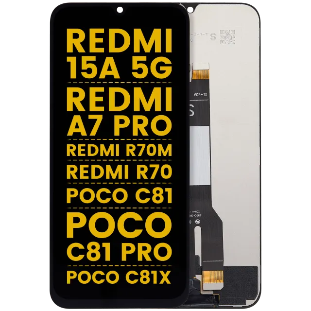 LCD displej bez rámečku pro Xiaomi Redmi 15A 5G / Redmi A7 Pro / Poco C81 / Poco C81 Pro / Poco C81X / Redmi R70m / Redmi R70 (repasovaný) (všechny barvy)