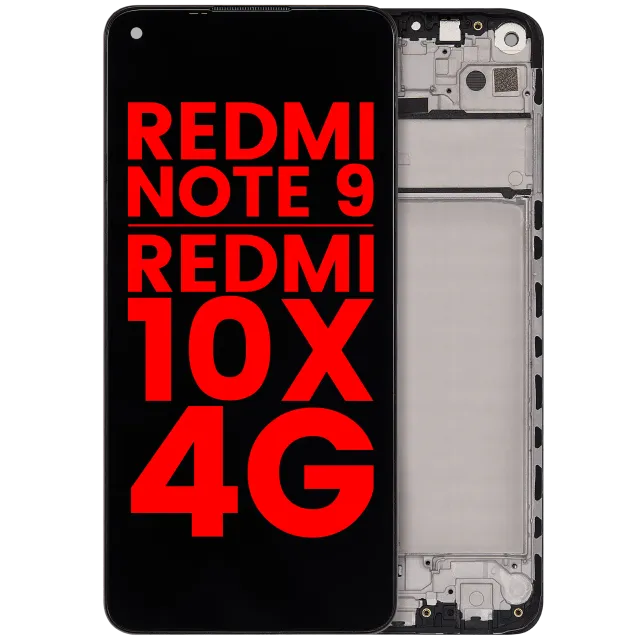 LCD displej s rámečkem pro Xiaomi Redmi Note 9 / Redmi 10x 4G (Aftermarket Plus) (všechny barvy)
