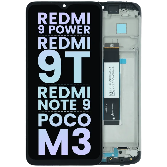 LCD displej s rámečkem pro Xiaomi Redmi 9 Power/ Redmi 9T / Redmi Note 9 4G / Poco M3 (Genuine) (černá)