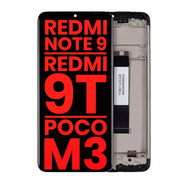 LCD displej s rámečkem pro Xiaomi Redmi Note 9 4G / Redmi 9T / Poco M3 / Redmi 9 Power (Aftermarket Plus) (všechny barvy)