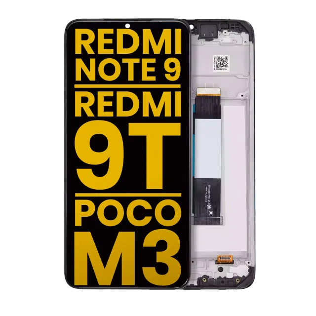 LCD displej s rámečkem pro Xiaomi Redmi Note 9 4G / Redmi 9T / Poco M3 / Redmi 9 Power (repasovaný) (všechny barvy)