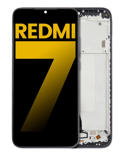 LCD displej s rámečkem pro Xiaomi Redmi 7 (repasovaný) (Eclipse Black)