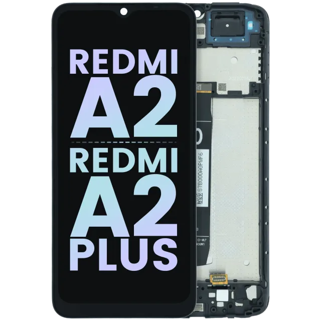 LCD displej s rámečkem pro Xiaomi Redmi A2 / A2 Plus (Genuine) (černá)