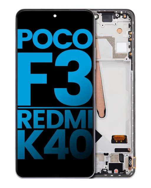 LCD displej s rámečkem pro Xiaomi Poco F3 / Redmi K40 / Redmi K40 Pro (Aftermarket: Incell) (Arctic White)