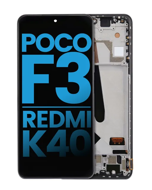 LCD displej s rámečkem pro Xiaomi Poco F3 / Redmi K40 / Redmi K40 Pro (Aftermarket: Incell) (Night Black)