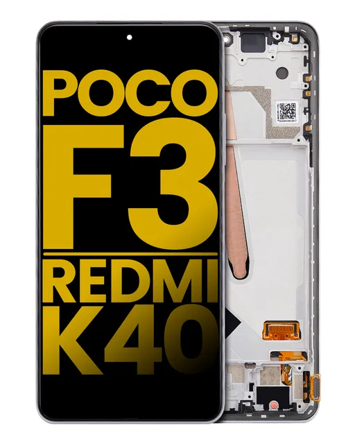 OLED displej s rámečkem pro Xiaomi Poco F3 / Redmi K40 / Redmi K40 Pro (repasovaný) (Arctic White)
