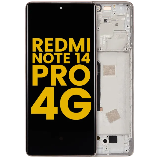 OLED displej s rámečkem pro Xiaomi Redmi Note 14 Pro 4G (repasovaný) (Sand Gold)