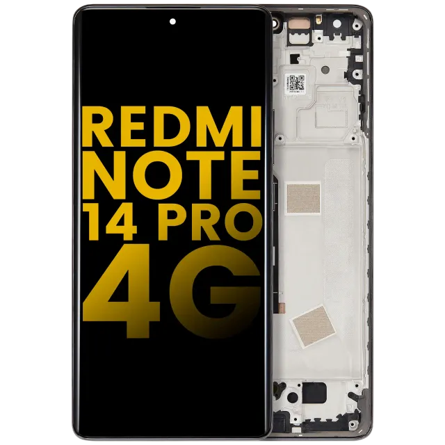 OLED displej s rámečkem pro Xiaomi Redmi Note 14 Pro 4G (repasovaný) (Midnight Black)